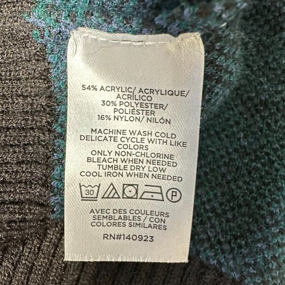 Ann Taylor Crew Neck Sweater Size XL Plaid Rainforest Relaxed fit - Picture 7 of 11